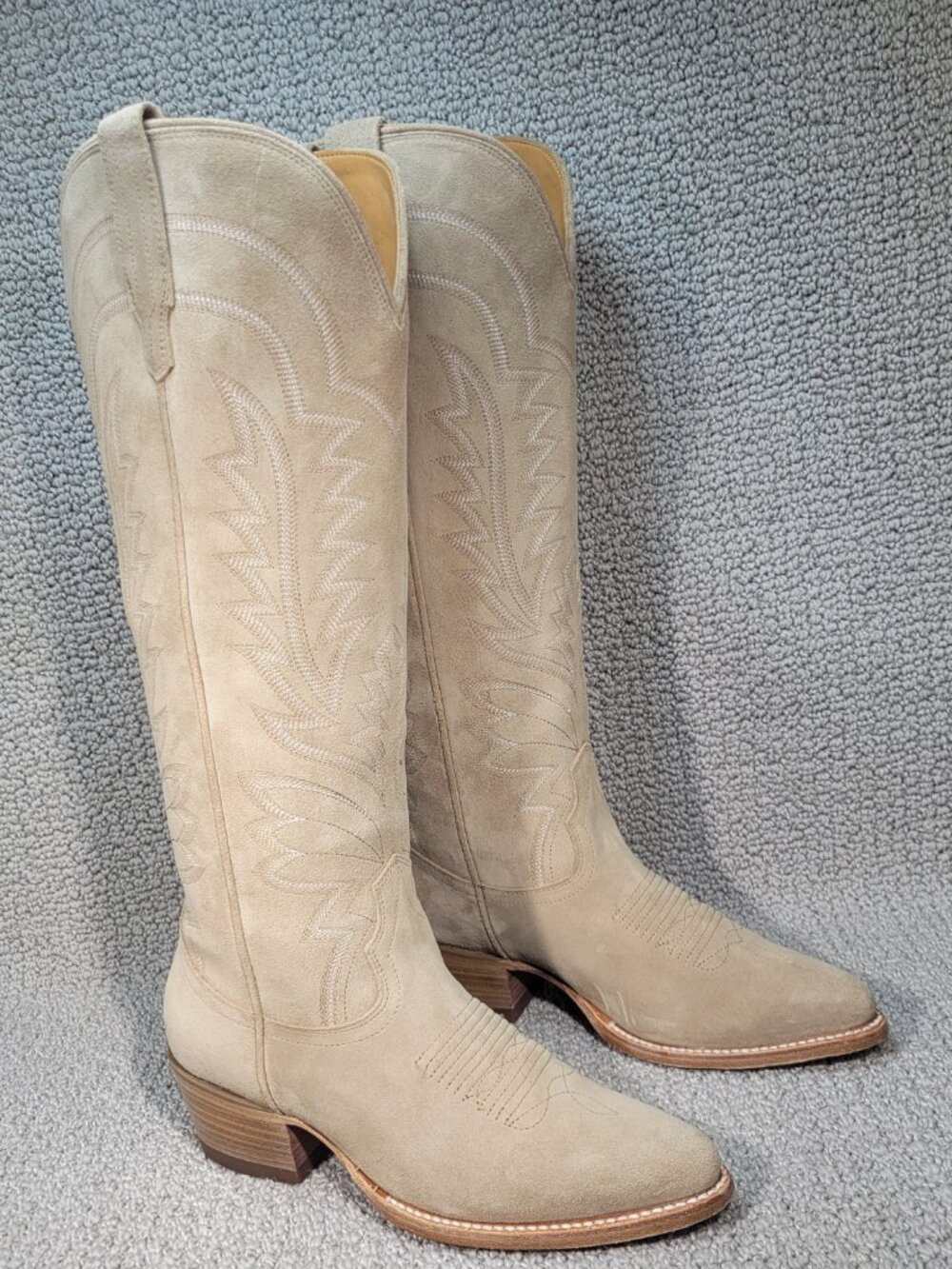 Tecovas The Abby Women's US Size 8B Driftwood Suede Cowgirl Boots - Picture 5 of 11